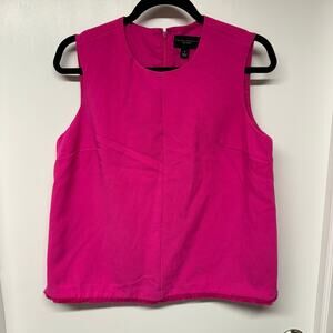 Victoria Beckham x Target Pink Sleeveless Shell Blouse Fringe Trim Size Small